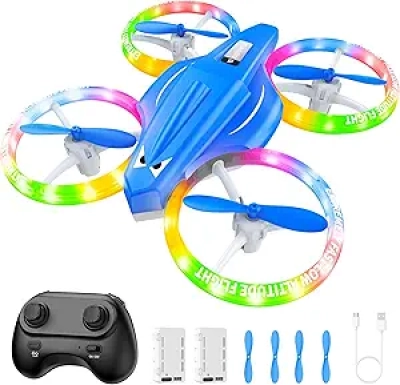 Kids Drone with LED Lights, 3D Flip & Altitude Hold - Beginner Friendly Mini Drone