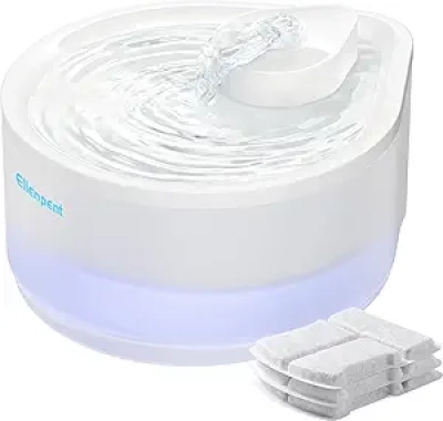 Cat Water Fountain 2.5L - Quiet LED Dewdrop Design with 3 Filters