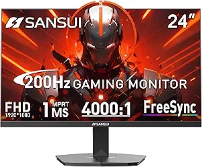 SANSUI 24 Inch 200Hz Gaming Monitor - 1080P FHD 1ms Response Time