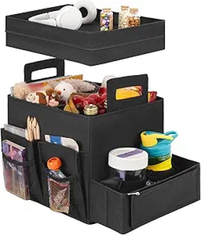 StorageWorks Car Trunk Organizer with Lid - Waterproof Seat Back Storage