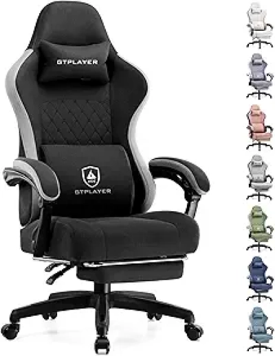 GTPLAYER Gaming Chair with Pocket Spring Cushion & Lumbar Support - Ergonomic Office Chair
