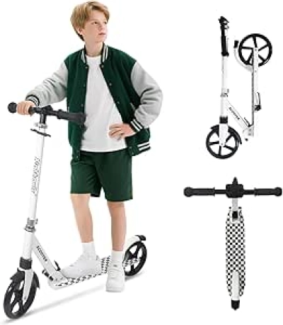 Nattork Kick Scooter for Kids & Adults - 220LB Capacity, Adjustable Handlebar & Shock Absorber