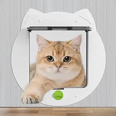 4-Way Locking Cat Door for Interior & Exterior | Easy Install Pet Door