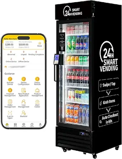 HAHA AI Smart Refrigerated Vending Machine - 245 Capacity Commercial Unit with AI Recognition & App Management