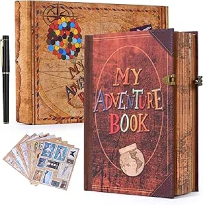 Adventure Scrapbook Hardcover Photo Book - 144 Pages, Premium Embossed Memory Album