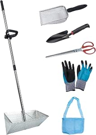 Sand Fleas Rake Set 52" - Stainless Steel Beach Treasure Hunting Kit with Detachable Handle