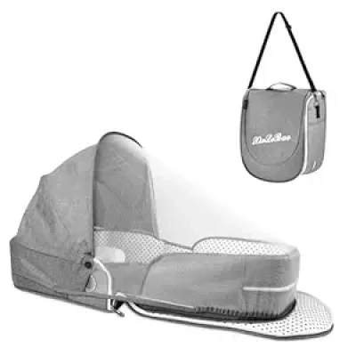 Portable Baby Bassinet | Foldable Travel Co-Sleeping Bed with Mosquito Net & Cooling Mat