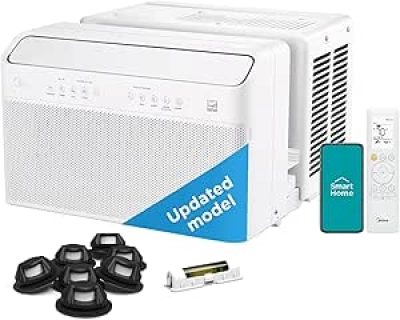 Midea 12,000 BTU U Shaped Smart Inverter Window AC - 550 Sq Ft, Ultra Quiet 32dB