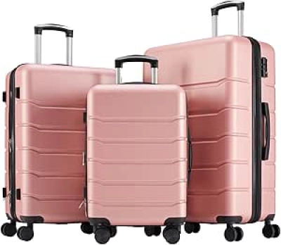 OLIXIS 3-Piece Luggage Set 20/24/28 Inch Hardside Suitcases with Spinner Wheels