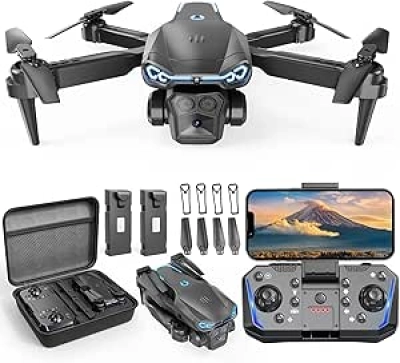 Foldable Drone with 1080P HD Camera | FPV Live Video, Beginner-Friendly, 2 Batteries