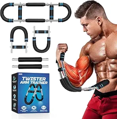 3-Level Adjustable Twister Arm Trainer (50-100lbs) - Home Gym Equipment for Chest, Biceps & Shoulders