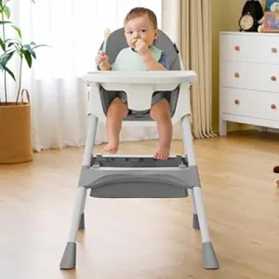 HARPPA 6-in-1 Convertible Baby High Chair - Foldable Toddler Highchair with Safety Harness