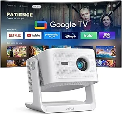4K Smart Projector with Google TV - WiFi, Bluetooth, Auto Focus & Dolby Atmos