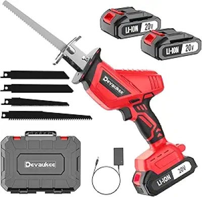 20V Cordless Reciprocating Saw - 3500SPM Electric Sawzall with 4 Blades & 2 Batteries