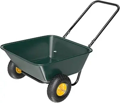 VINGLI 2 Wheel Wheelbarrow - 300lbs Capacity Garden Cart for Lawn & Construction