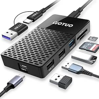 1TB Portable SSD 1050MB/s USB-C External Drive with Multi-Port Hub & Card Reader
