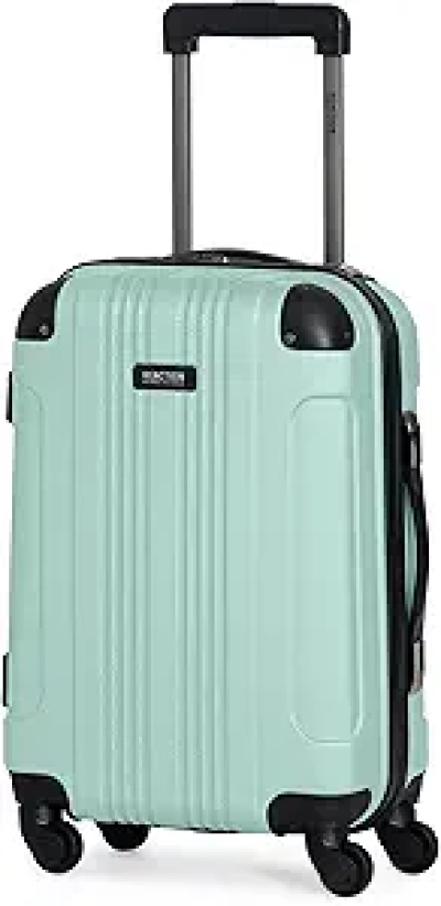 Kenneth Cole REACTION 20-Inch Mint Blue Carry On Spinner Luggage | Lightweight Hardshell
