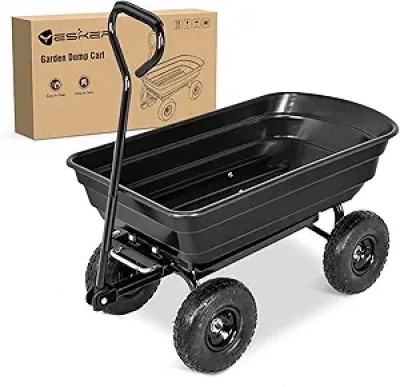 600lb Dump Cart with All-Terrain Tires | Heavy Duty Garden Wagon