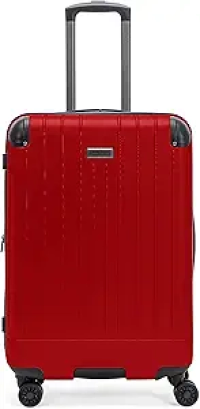 Flying Axis 24-Inch Cherry Red Expandable Hardside Spinner Luggage | Lightweight 8-Wheel