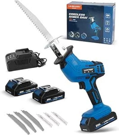 LUXTER Cordless Reciprocating Saw 5000RPM | Variable Speed, LED Light & Tool-Free Blade Change