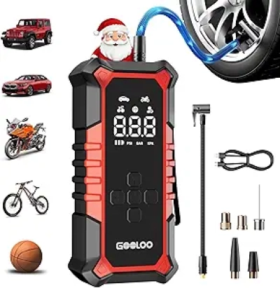 GOOLOO A6 Gear Cordless Tire Inflator - 160 PSI Portable Air Compressor with LED Light