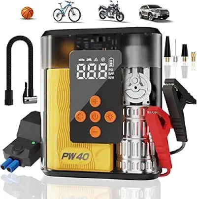 4000A Jump Starter with Air Compressor & Tire Inflator - Emergency Car Battery Pack