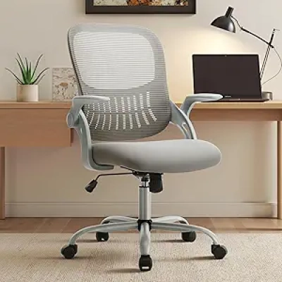 Ergonomic Mesh Office Chair with Lumbar Support & Flip-up Arms