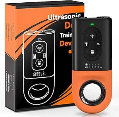 Dog Bark Deterrent Device with Dual Ultrasonic Emitters | 35 FT Range | Rechargeable
