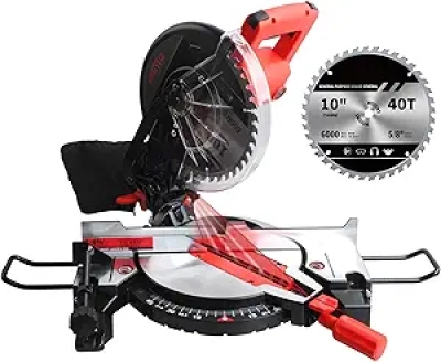 10" Compound Miter Saw with Laser Guide - 15-Amp Motor & 40T TCT Blade