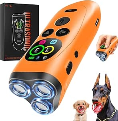 3X Ultrasonic Dog Bark Deterrent Device | 35FT Range, 7 Training Modes & LCD Screen