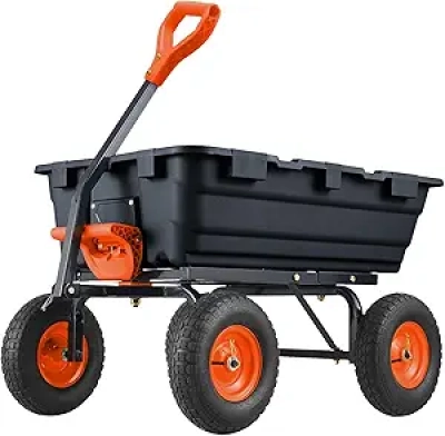 Garvee 800 LBS Heavy-Duty Poly Garden Dump Cart with 10" Tires & Quick Release