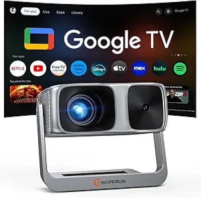 2000 ANSI 4K Google TV Outdoor Projector with Auto Focus & Dolby Sound