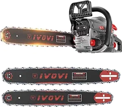 63CC Gas Chainsaw 20" & 18" Bar - 3.7HP Professional Chainsaw for Logging & Tree Cutting