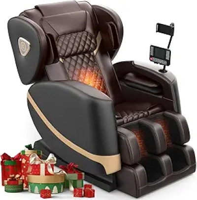 2025 Zero Gravity Massage Chair Full Body - 10 Fixed Rollers, Heating & Bluetooth