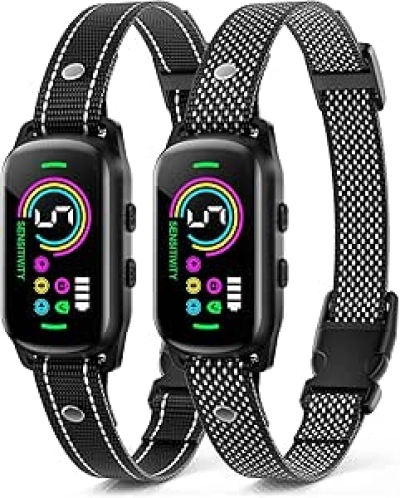 Smart Bark Collar for Dogs - 2 Pack Rechargeable Anti Barking Device with AI Recognition