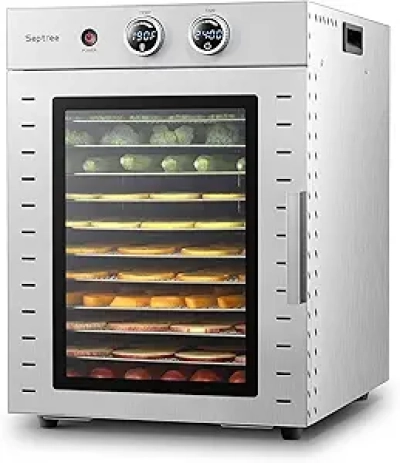 12-Tray Food Dehydrator Machine - Commercial Grade with Timer & Temperature Control (68°F-194°F)