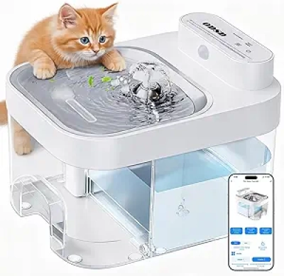 Smart Cat Water Fountain with App Control, 3L Tank & No-Filter Design