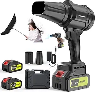 980,000 RPM Cordless Leaf Blower - Lightweight Handheld with 2 Batteries & Charger