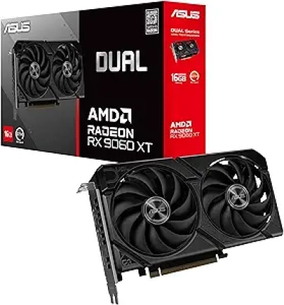 ASUS Dual Radeon RX 9060 XT 16GB Graphics Card | PCIe 5.0 Gaming GPU