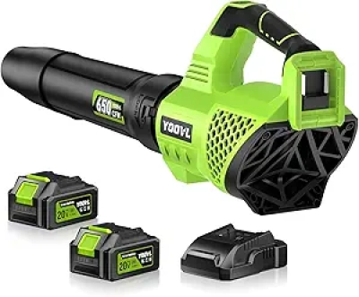 650CFM Cordless Leaf Blower with 2 Batteries & Charger - YOOVL Electric Blower