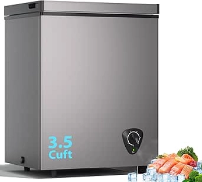 3.5 Cu.Ft Mini Chest Freezer - Compact Deep Freezer for Apartments & Homes