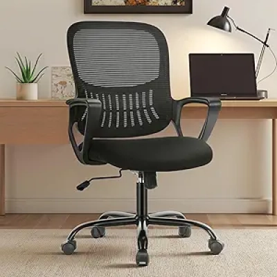 Ergonomic Executive Office Chair with Lumbar Support & Breathable Mesh - Home & Study