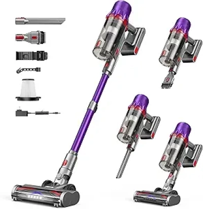 Cordless Stick Vacuum Cleaner - 45,000Pa Suction, HEPA Filter, 55-Min Runtime, Pet Hair