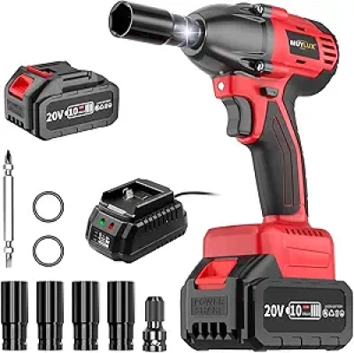 320Ft-lbs Brushless Cordless Impact Wrench 1/2" - High Torque Electric Impact Driver with 4.0Ah Battery