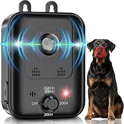 Ultrasonic Anti Barking Device - Rechargeable Dog Bark Control for Indoor & Outdoor