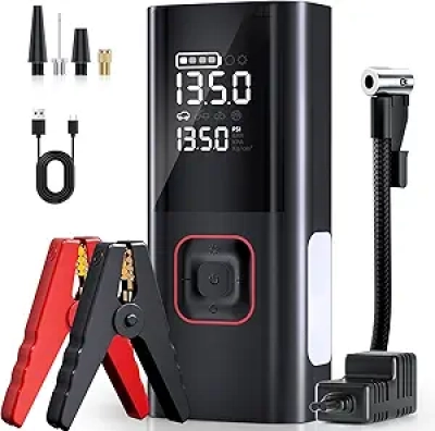 5000A Jump Starter with Air Compressor & Tire Inflator - Portable Car Battery Jumper