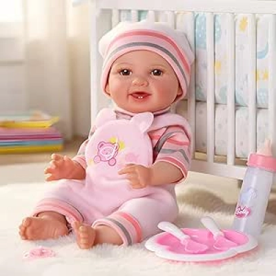 BABESIDE 12-Inch Realistic Baby Doll Mia - Soft Vinyl Doll with Magic Feeding Bottle & Accessories