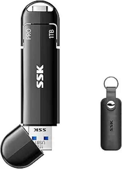 SSK 1TB USB-C SSD Flash Drive - 1000MB/s External Solid State Drive for iPhone 15/16 Pro & Mac