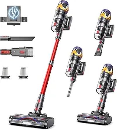 Cordless Stick Vacuum Cleaner 55KPA 650W - 70Min Runtime, Hurricane Mode, Pet Hair