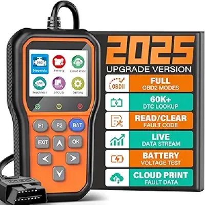 BluSon YM319 OBD2 Scanner with Battery Tester & Live Data - Engine Diagnostic Tool